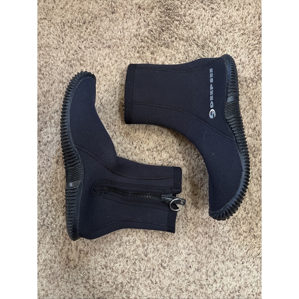 Deep See Neoprene Zipper Scuba Diving Water Shoe Boots Size 10 Black